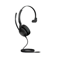 JABRA Evolve2 50 Mono Wired Headset - Microsoft Teams & Open Office Certified - Active Noise Cancelling Air Comfort Clearvoice - USB C
