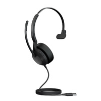 JABRA Evolve2 50 Mono Wired Headset - Microsoft Teams & Open Office Certified - Active Noise Cancelling Air Comfort Clearvoice - USB A