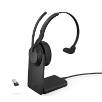 Jabra Evolve2 55 MS Mono BT Headset w Charging Stand, Link 380 USB-A