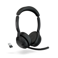 JABRA Evolve2 55 Stereo Wireless Headset - UC Certified - Active Noise Cancelling - 30m Range - 28mm Driver - USB A