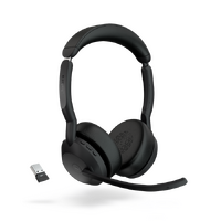 Jabra Evolve2 55 MS Stereo Bluetooth Headset w Link 380 USB-A