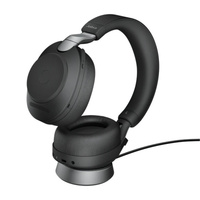 JABRA Evolve2 85 Stereo + Charging Stand - Wireless Headset - UC Certified - Active Noise Cancelling - 30m Range - USB C