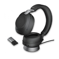 Jabra Evolve2 85 MS Stereo Wireless Headset w Charging Stand, USB-A