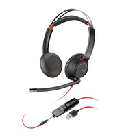 HP Poly Blackwire C5220 Corded Headset - Stereo - UC - USB A - 3.5mm - Soft Packaging