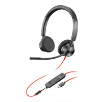 HP POLY BLACKWIRE 3325 UC , STEREO , CORDED HEADSET 3.5MM & USB-C