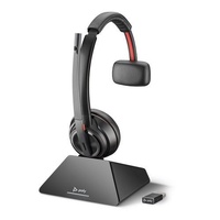 HP Poly Savi S8210-M UC, D200 USB-A, Single Ear, DECT, MS, Wireless Headset