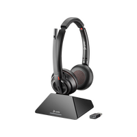 Plantronics Savi S8220-M Wireless Headset - Stereo - UC Certified - OTH - USB A - SFB - PC