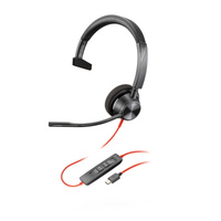 Blackwire 3310 Corded Headset - Mono - UC - USB C - Including USB-A Adaptor