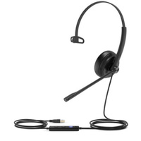 Yealink (UH34) Wired Headphones - Mono - MS Certified - Active Noise Cancelling Microphone - 3.5mm - USB A