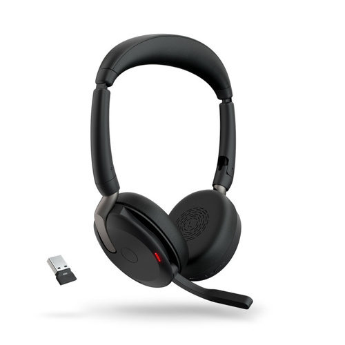JABRA Evolve2 65 Flex Stereo Wireless Headset - UC Certified - Collapsible - Active Noise Cancelling - Dual Foam - USB A