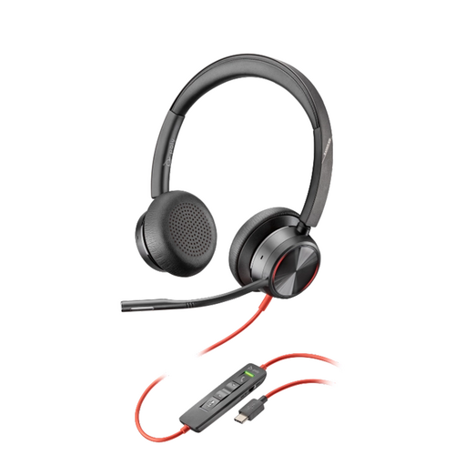 Poly Blackwire 8225-M Corded Headset - Stereo - UC Certified - Active Noise Cancelling - USB A - Online Indicator with Call Controls