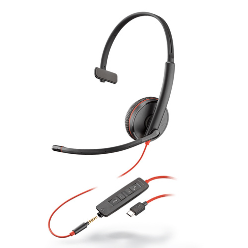 Blackwire C3215 Headset - Monaural - 3.5mm - USB 