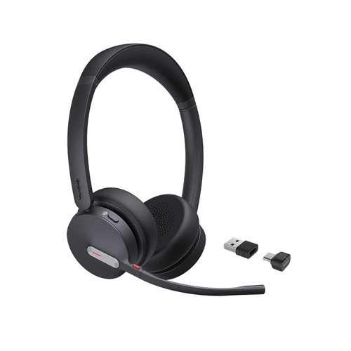 YEALINK WIRELESS (BH70) MS STEREO BLUETOOTH HEADSET BT51 DONGLE, BLACK, C TO A ADAPTER