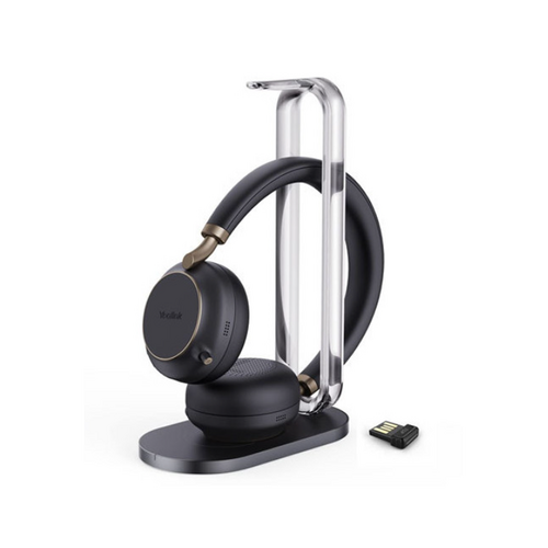 Yealink (BH76) Wireless Headphones - Stereo - MS Certified - Active Noise Cancelling - with Charging Stand - BT51 USB C Dongle - Black - USB C