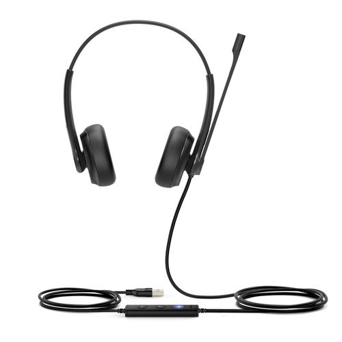 YEALINK WIRED (UH34) MS DUAL HEADPHONES SET, NOISE CANCELLING MICROPHONE, LEATHCUSHION, USB-A