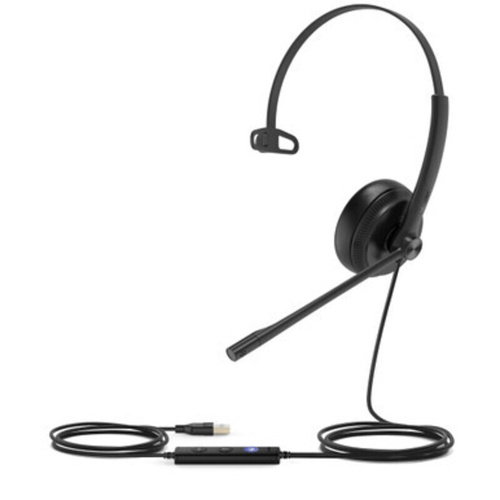 Yealink (UH34) Wired Headphones - Mono - MS Certified - Active Noise Cancelling Microphone - 3.5mm - USB A